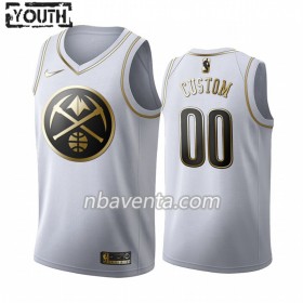 Camiseta Niños Denver Nuggets Personalizadas 2019-20 Nike Blanco Golden Edition Swingman